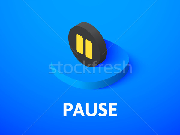 Pause isometric icon, isolated on color background Stock photo © sidmay