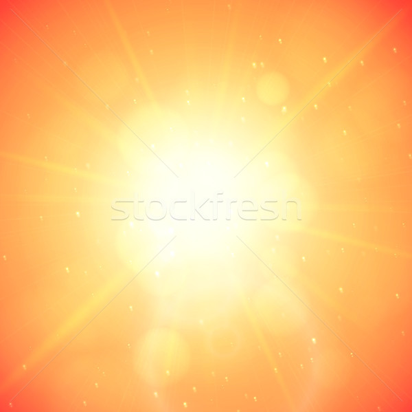 Vară soare portocaliu cer Imagine de stoc © sidmay
