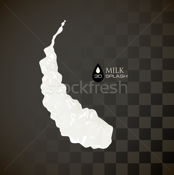 Milk 3D splash, isolated on black background Stock photo © sidmay