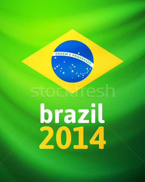 Waving fabric flag of Brazil Stock photo © sidmay