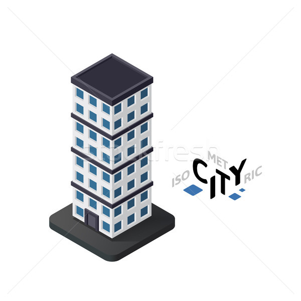 Isometric skyscraper icon, building city infographic element, vector illustration Stock photo © sidmay