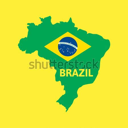 Simplu Brazilia hartă lume fotbal călători Imagine de stoc © sidmay