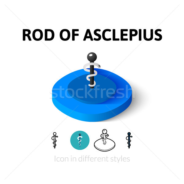 Stock photo: Rod of Asclepius icon in different style