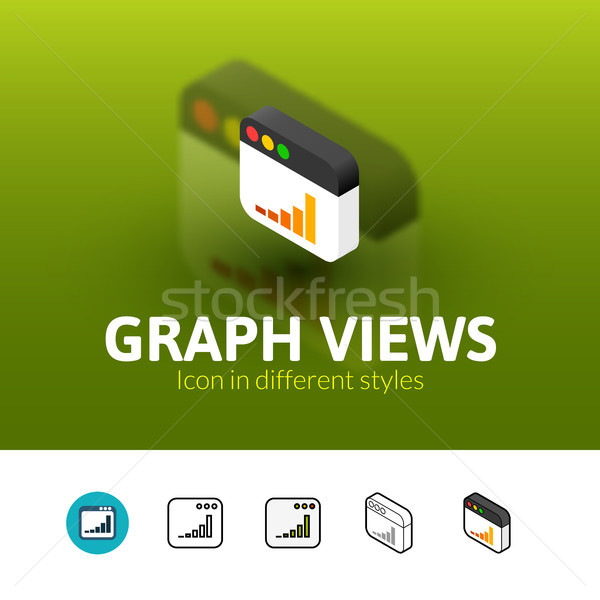 Stok fotoğraf: Grafik · ikon · farklı · stil · renk · vektör