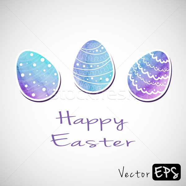 Easter Eggs akwarela tekstury wektora karty Wielkanoc Zdjęcia stock © sidmay