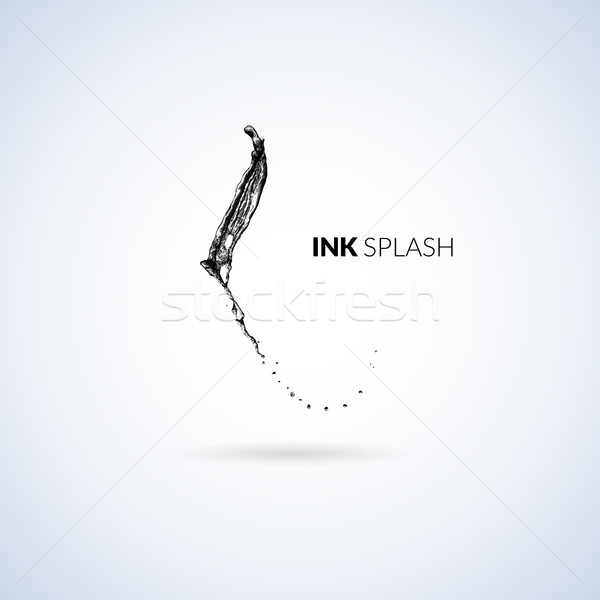 Black ink paint or oil splash isolated on white Stock photo © sidmay
