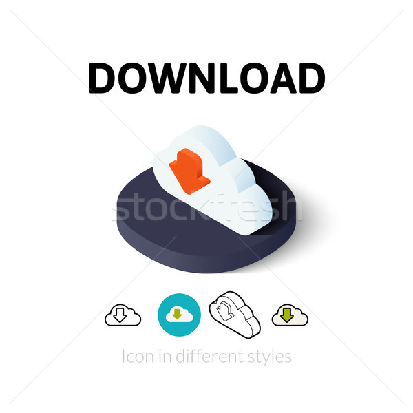 Icono de descarga diferente estilo vector símbolo Foto stock © sidmay