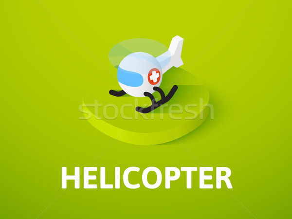 Helicopter isometric icon, isolated on color background Stock photo © sidmay
