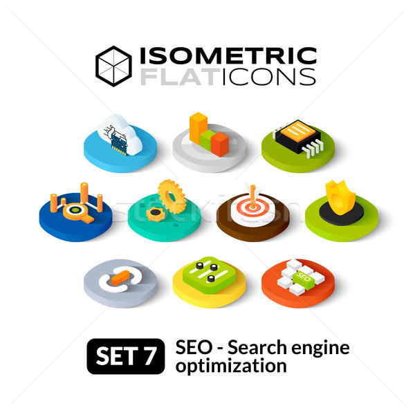 Isometric flat icons set 7 Stock photo © sidmay