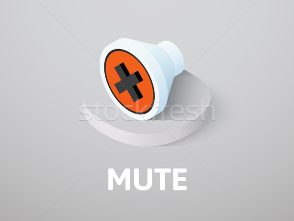 Mute isometric icon, isolated on color background Stock photo © sidmay