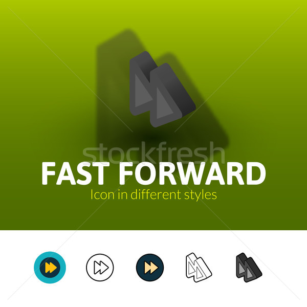 Fast forward icon in different style Stock photo © sidmay
