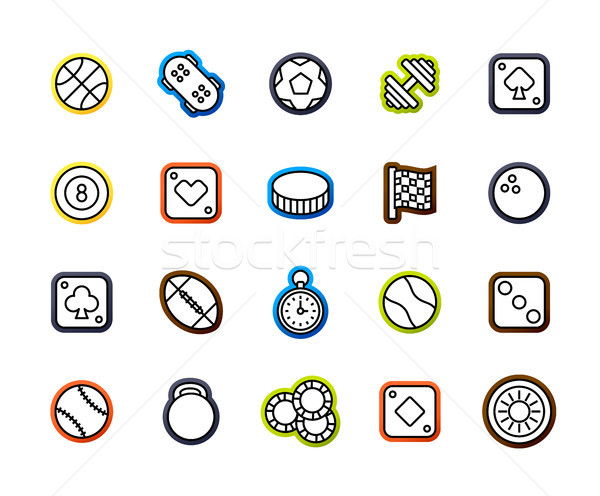 Outline icons thin flat design, modern line stroke style Stock photo © sidmay