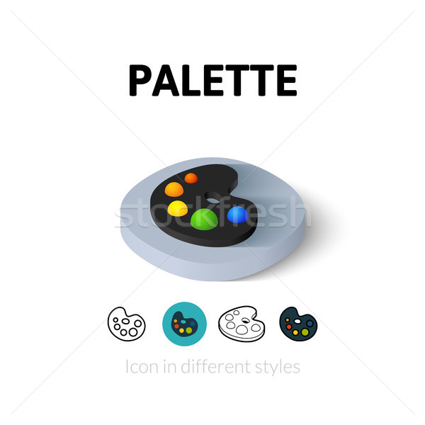 [[stock_photo]]: Palette · icône · différent · style · vecteur · symbole