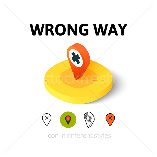 Wrong way icon in different style Stock photo © sidmay