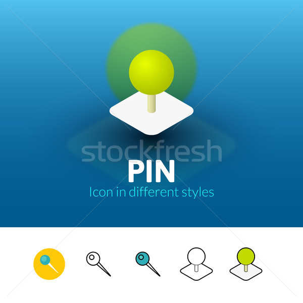 Pin icon in different style Stock photo © sidmay
