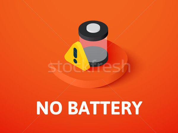 No battery isometric icon, isolated on color background Stock photo © sidmay