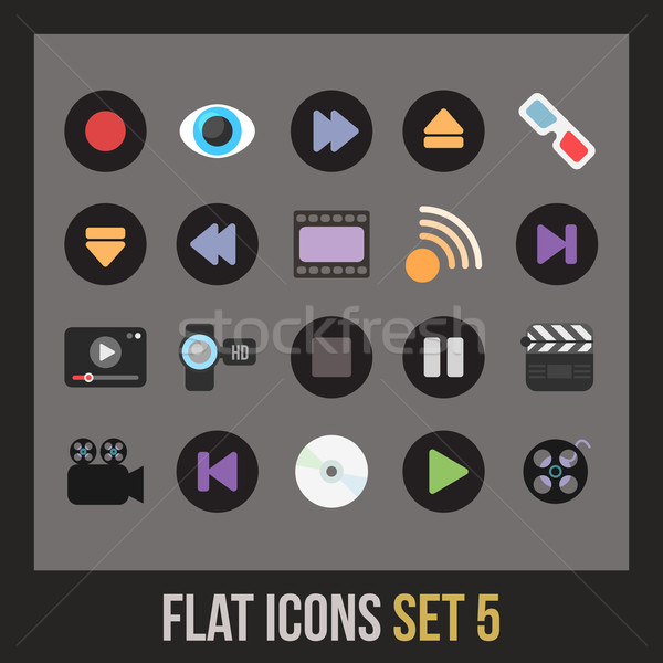 Flat icons set 5 Stock photo © sidmay