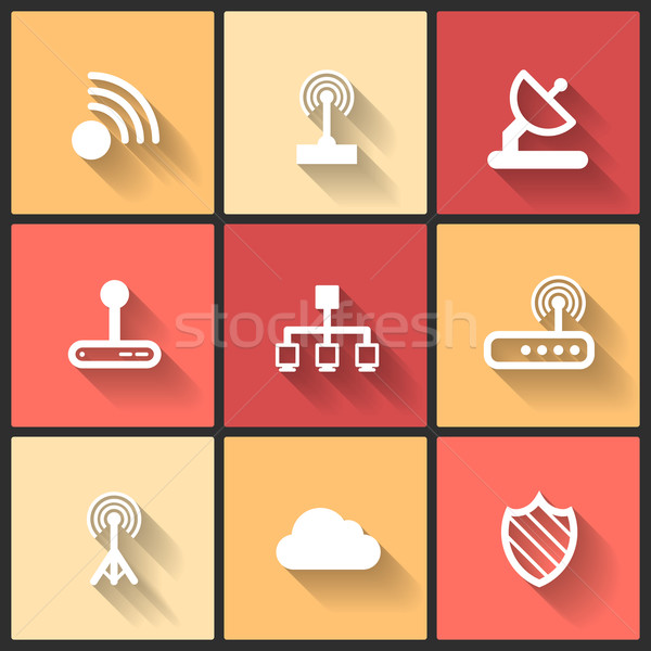Vector diseno iconos web móviles teléfono Foto stock © sidmay