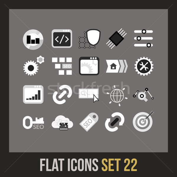 Flat icons set 22 Stock photo © sidmay