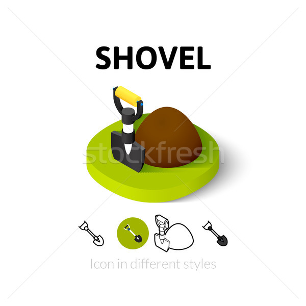 Stock photo: Shovel icon in different style