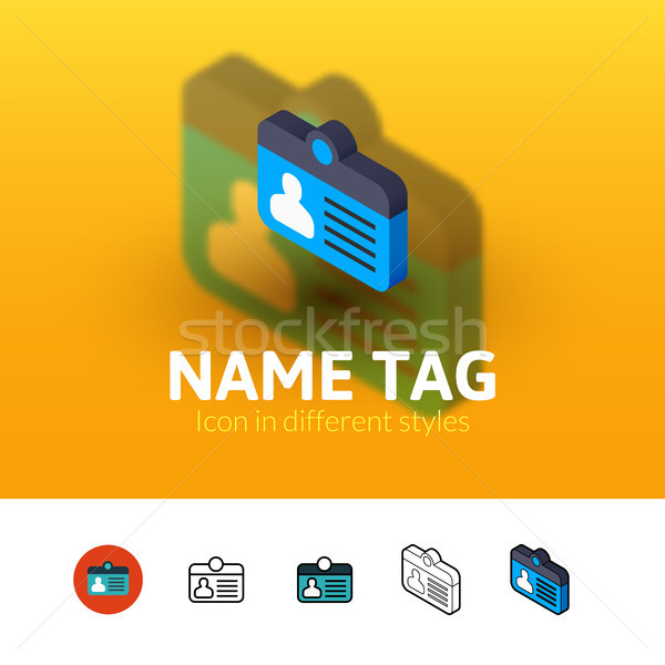 Name tag icon in different style Stock photo © sidmay