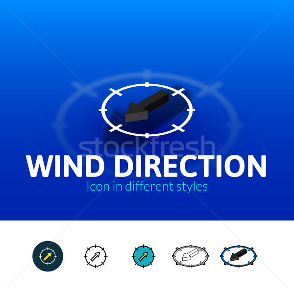 Wind direction icon in different style Stock photo © sidmay