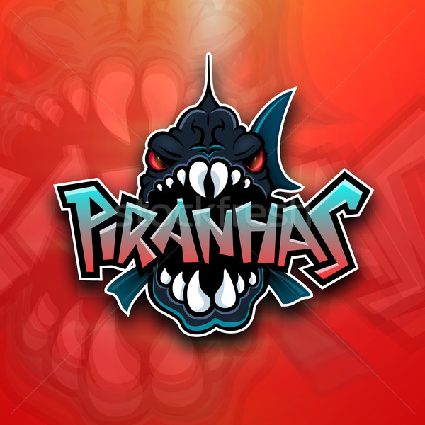 Piranhas emblem logo for sports team Stock photo © sidmay