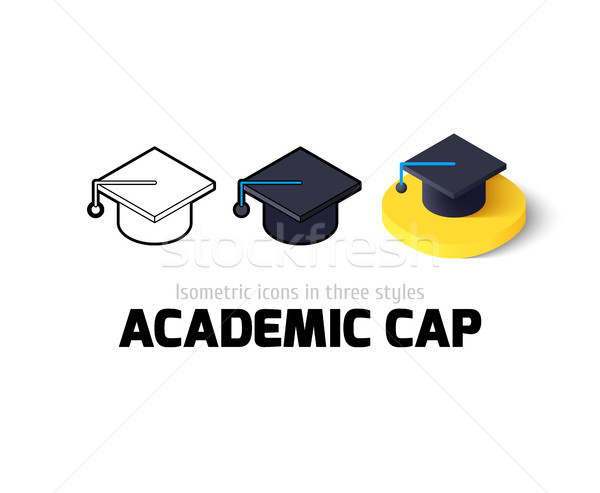 Academic cap icon in different style Stock photo © sidmay