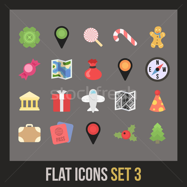 Flat icons set 3 Stock photo © sidmay