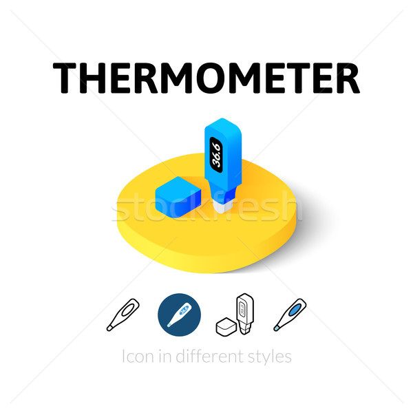 Stock photo: Thermometer icon in different style