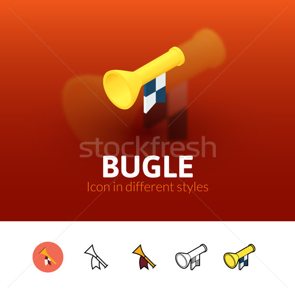 Stock photo: Bugle icon in different style