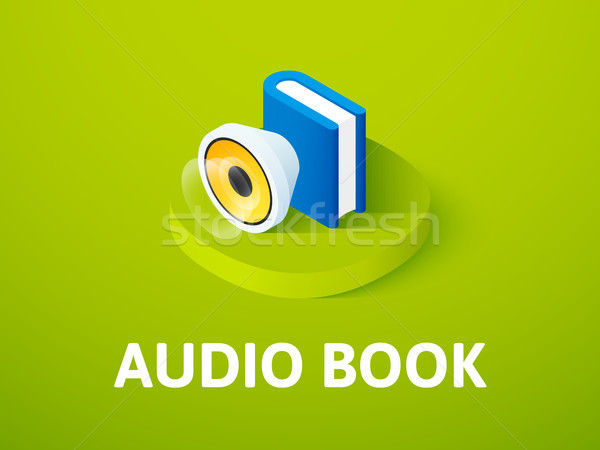 Audio book isometric icon, isolated on color background Stock photo © sidmay