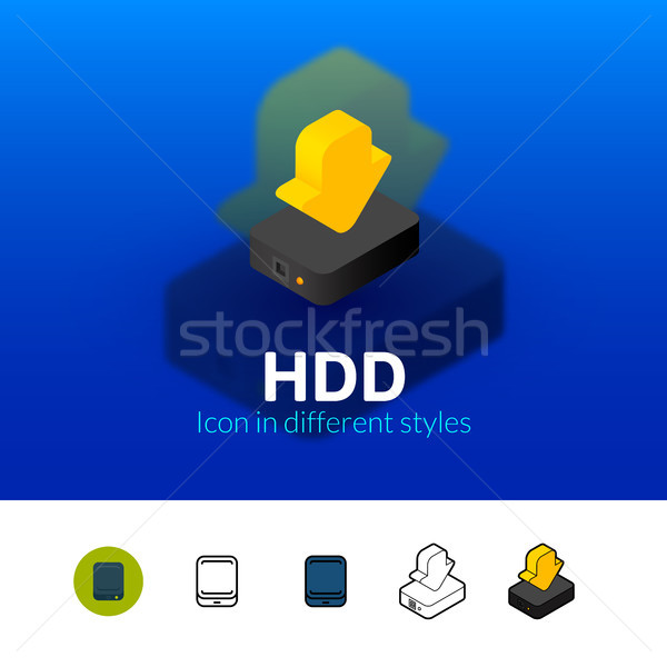 HDD icon in different style Stock photo © sidmay
