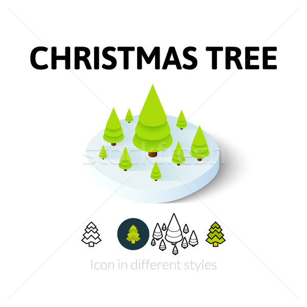 Stok fotoğraf: Noel · ağacı · ikon · farklı · stil · vektör · simge