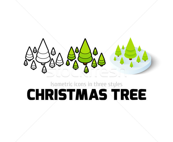 Stockfoto: Kerstboom · icon · verschillend · stijl · vector · symbool