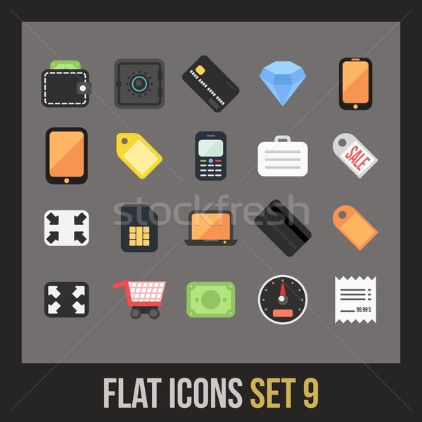 Flat icons set 9 Stock photo © sidmay