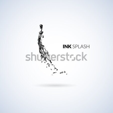 Black ink paint or oil splash isolated on white Stock photo © sidmay