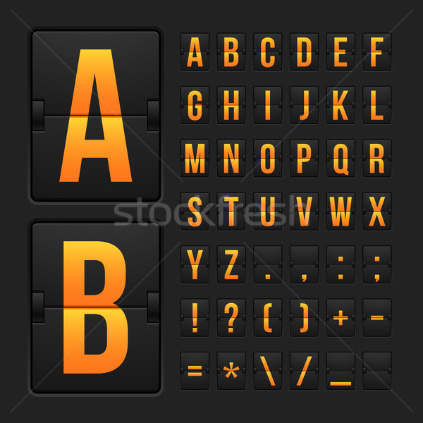 Tableau de bord lettres symboles alphabet panneau vecteur Photo stock © sidmay