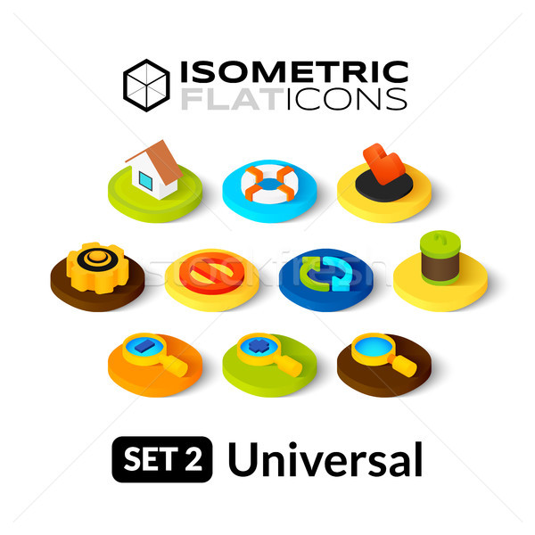Isometric flat icons set 2 Stock photo © sidmay