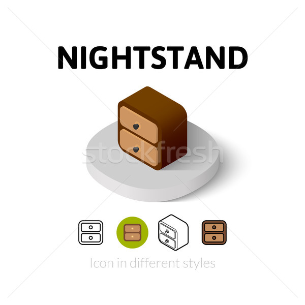 Nightstand icon in different style Stock photo © sidmay