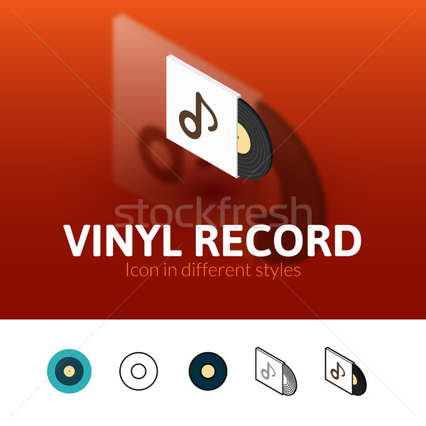 Vinyl record icon in different style Stock photo © sidmay