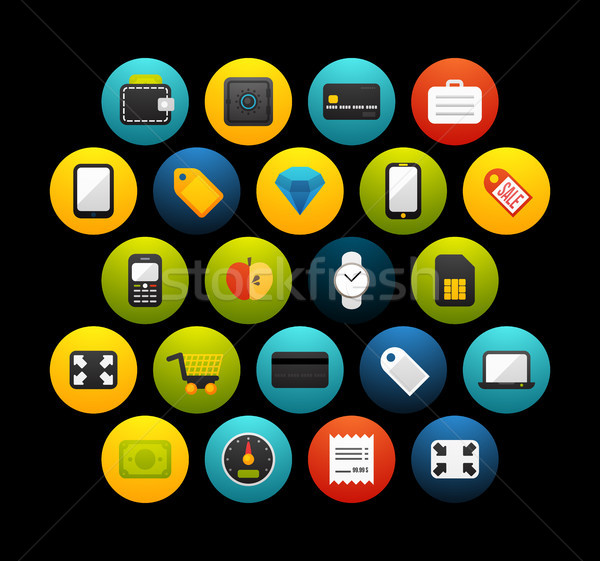 Flat icons set 9 Stock photo © sidmay