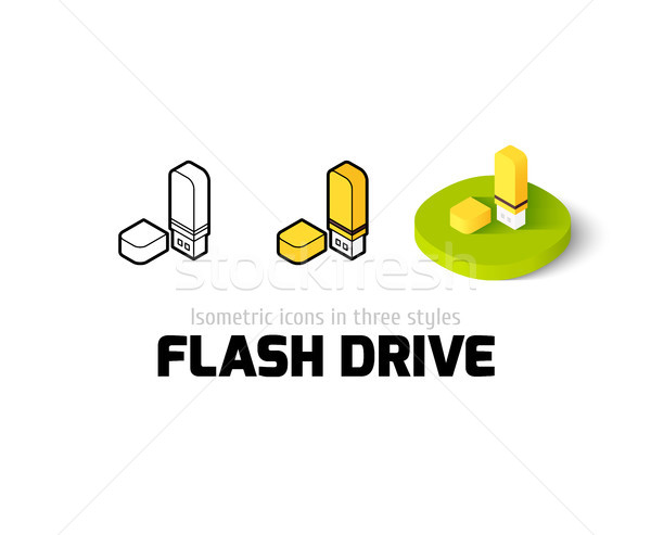 Flash drive icona diverso stile vettore simbolo Foto d'archivio © sidmay