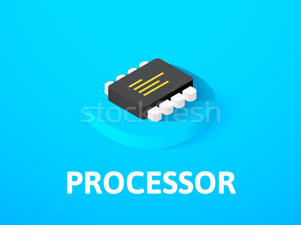 Processor isometric icon, isolated on color background Stock photo © sidmay