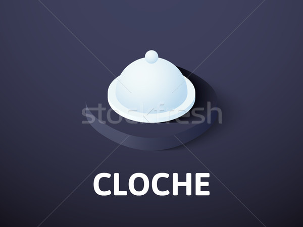 Cloche isometric icon, isolated on color background Stock photo © sidmay