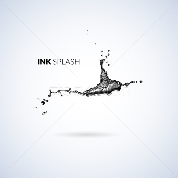 Black ink paint or oil splash isolated on white Stock photo © sidmay