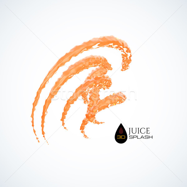 Orange 3D jus Splash isolé blanche [[stock_photo]] © sidmay