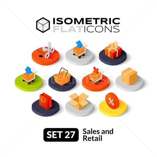 Isometric flat icons set 27 Stock photo © sidmay