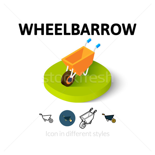 Wheelbarrow icon in different style Stock photo © sidmay