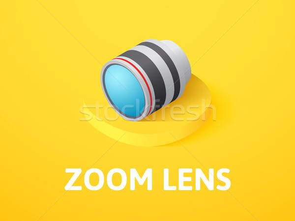 Zoom obiectiv izometrice icoană izolat culoare Imagine de stoc © sidmay